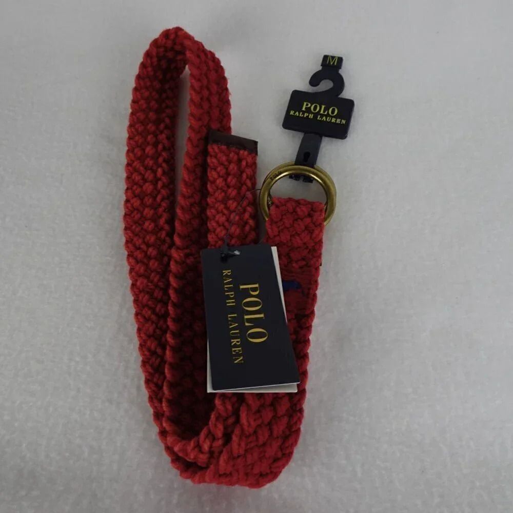 Polo Ralph Lauren Belt Men's Size M Red Webbed Adjustable O Ring Preppy